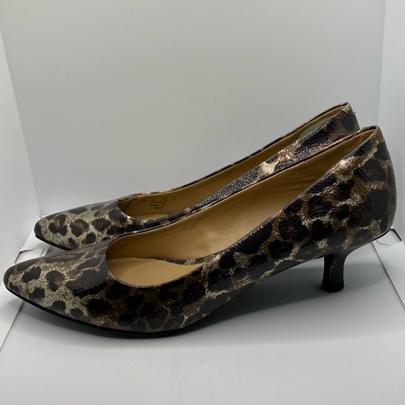 Naturalizer Ladies Animal Leopard Print Dress Shoes Heels Size 8 Black &… - Picture 5 of 14